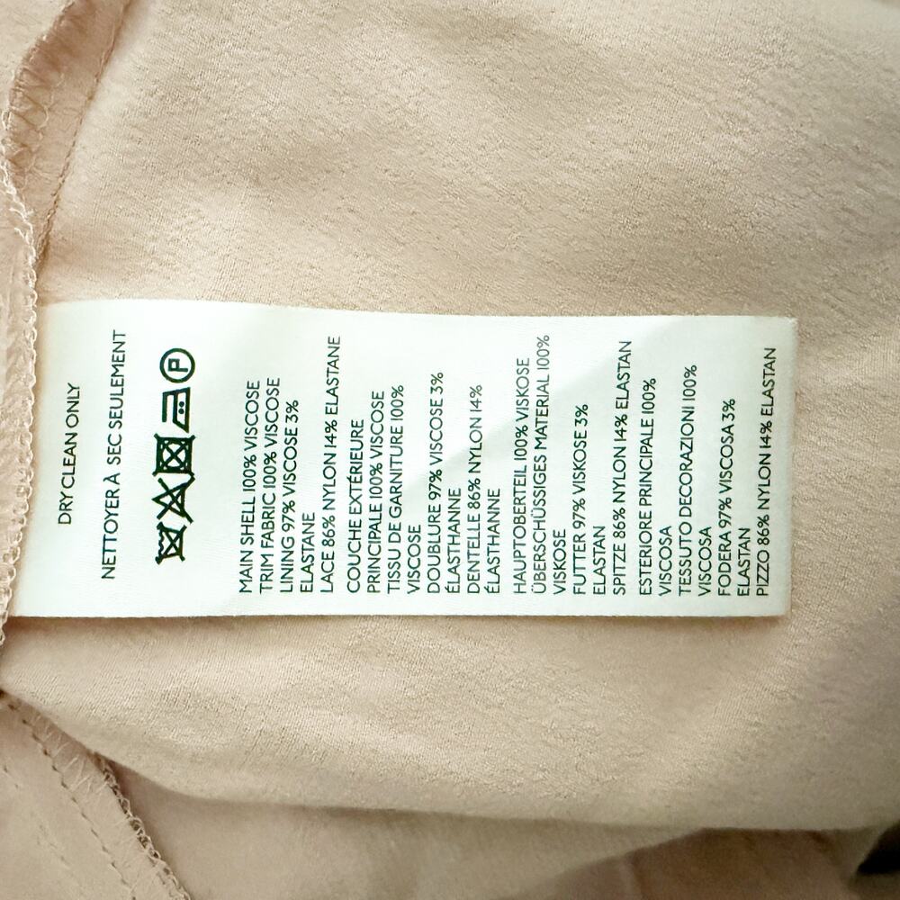 ANTHROPOLOGIE | Blush Pink Cowl-Neck  Twofer Slip Gown Lace Viscose | Medium - Picture 13 of 13